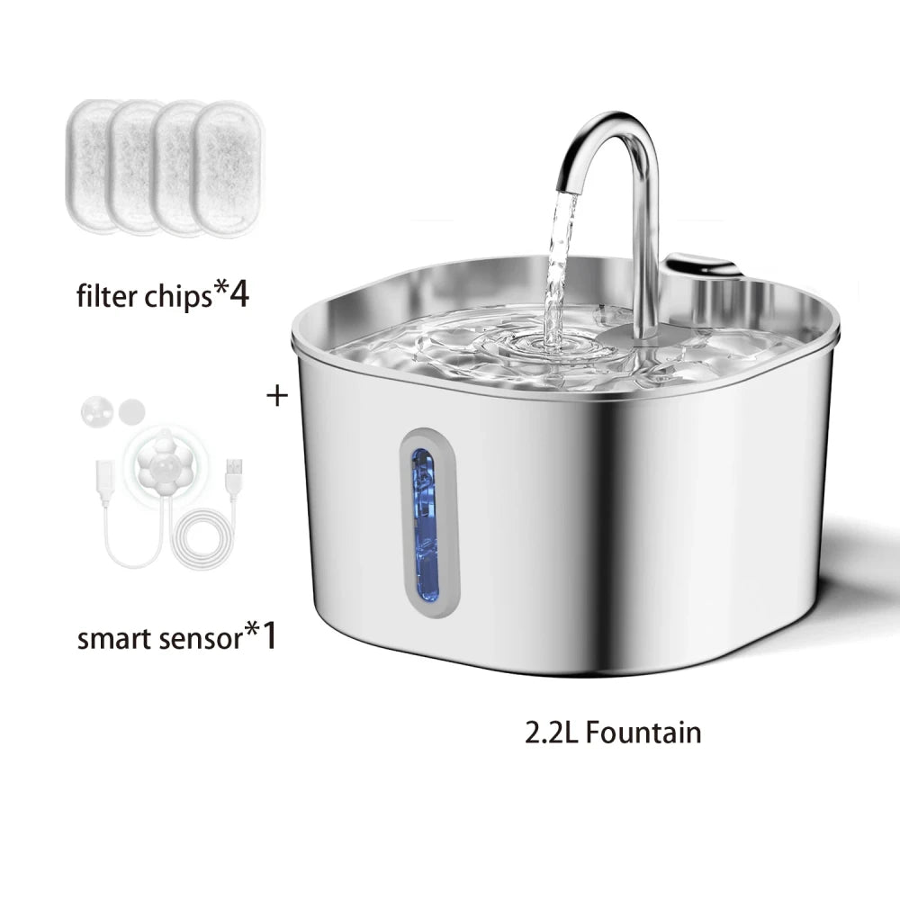 Fuente de acero inoxidable para gatos PureFlow™