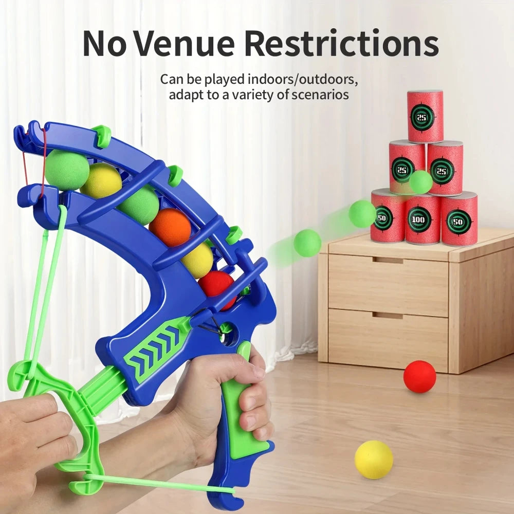 Kids Foam Ball Launcher Bow Set