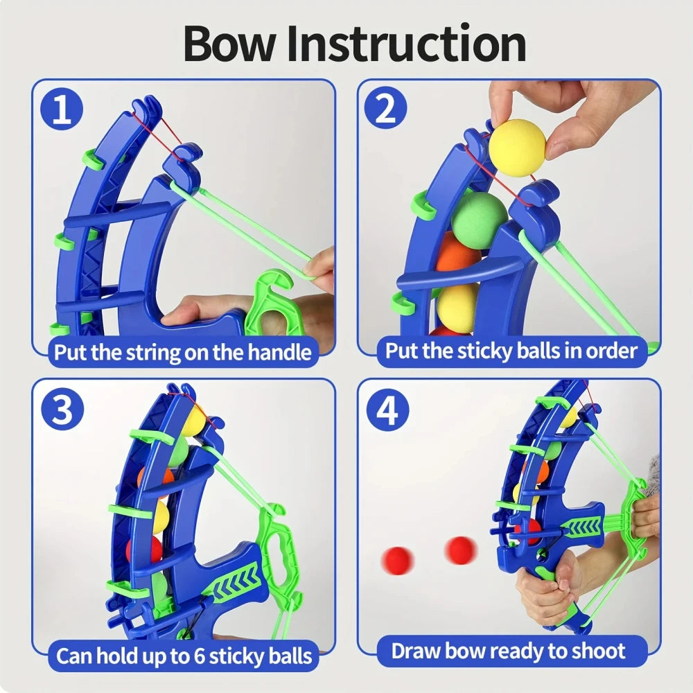 Kids Foam Ball Launcher Bow Set
