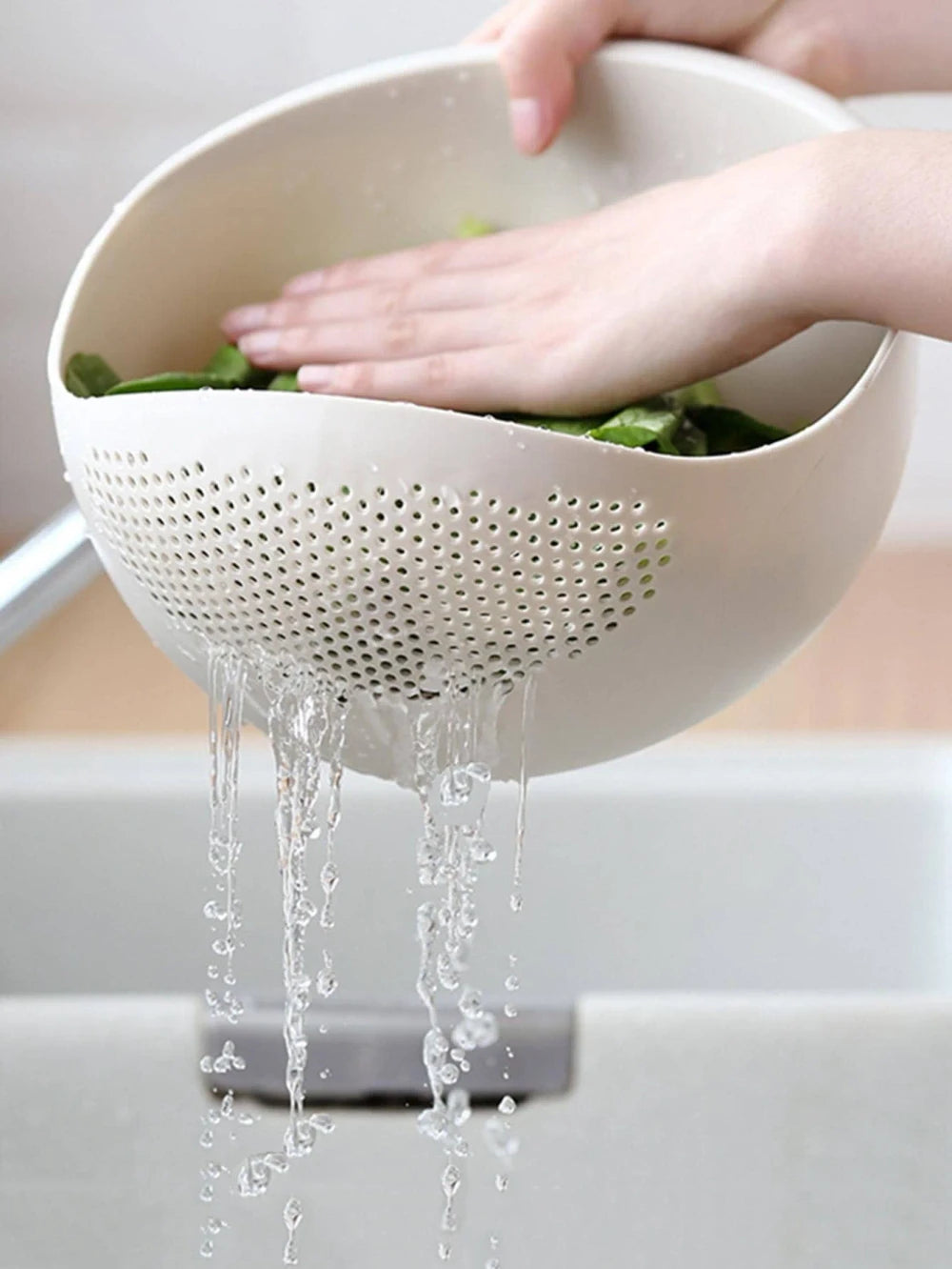 Rice and Vegetable Washing Drain Bowl