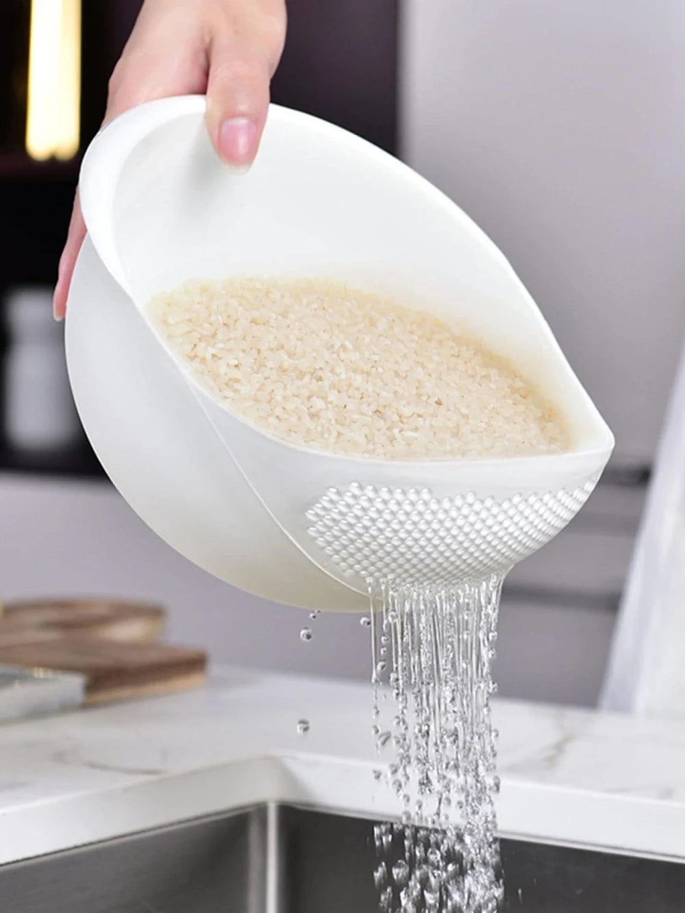 Rice and Vegetable Washing Drain Bowl