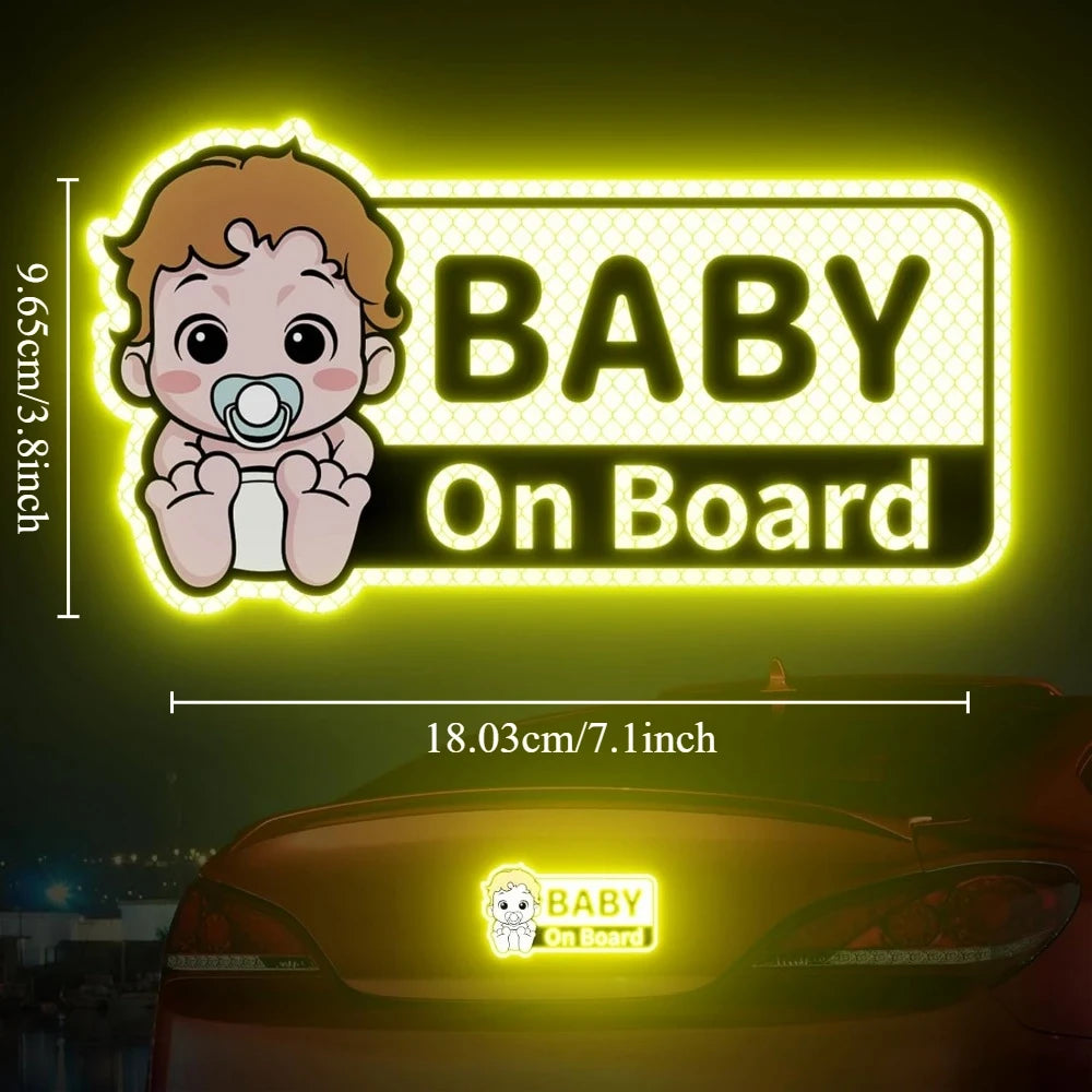 Reflective Baby On Board Car Decal