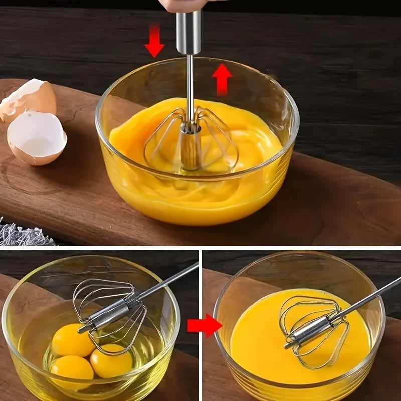 Stainless Steel Semi-Automatic Hand Whisk