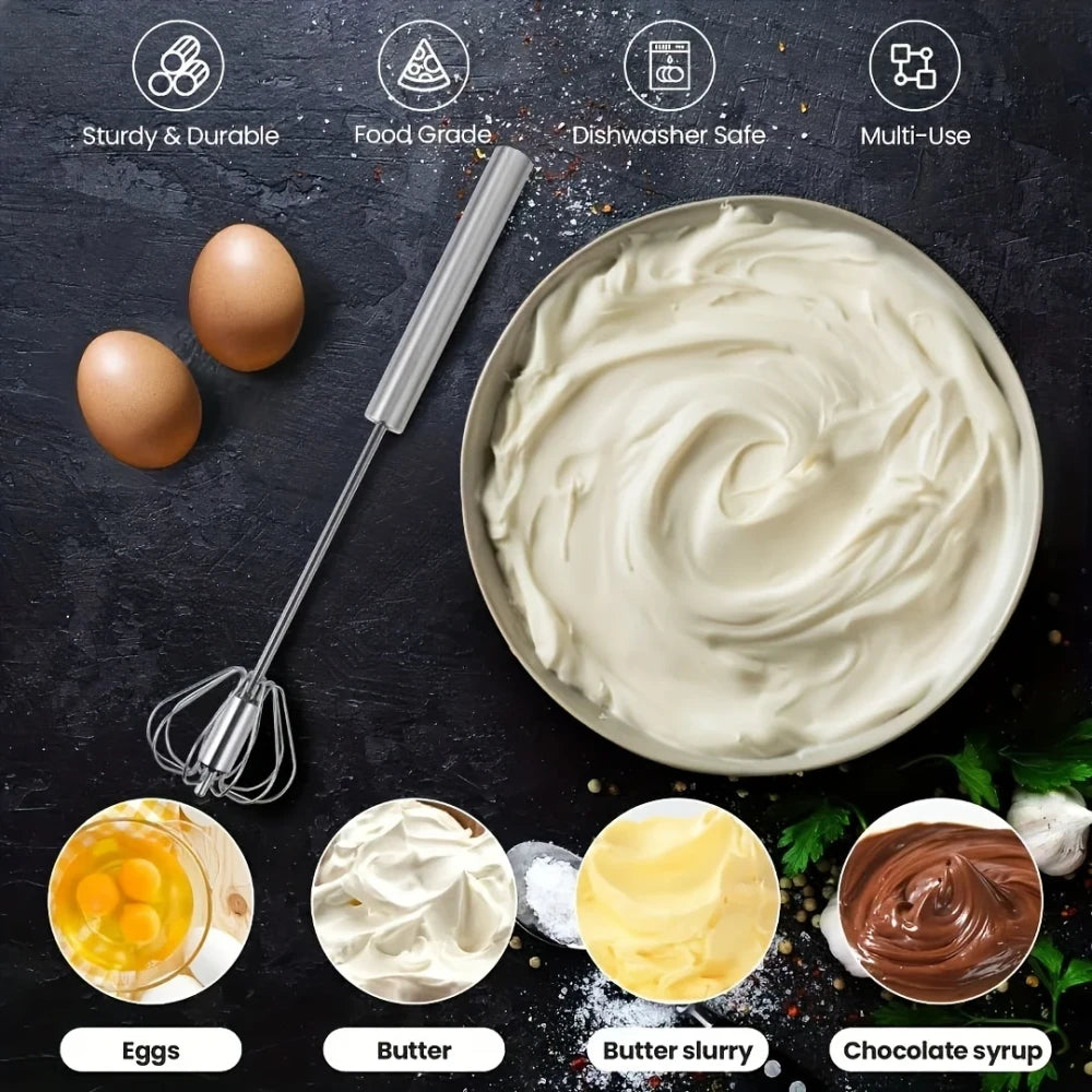 Stainless Steel Semi-Automatic Hand Whisk