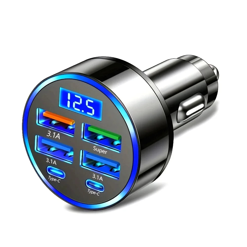 KOVISY 6-in-1 Multi-Port Car Charger