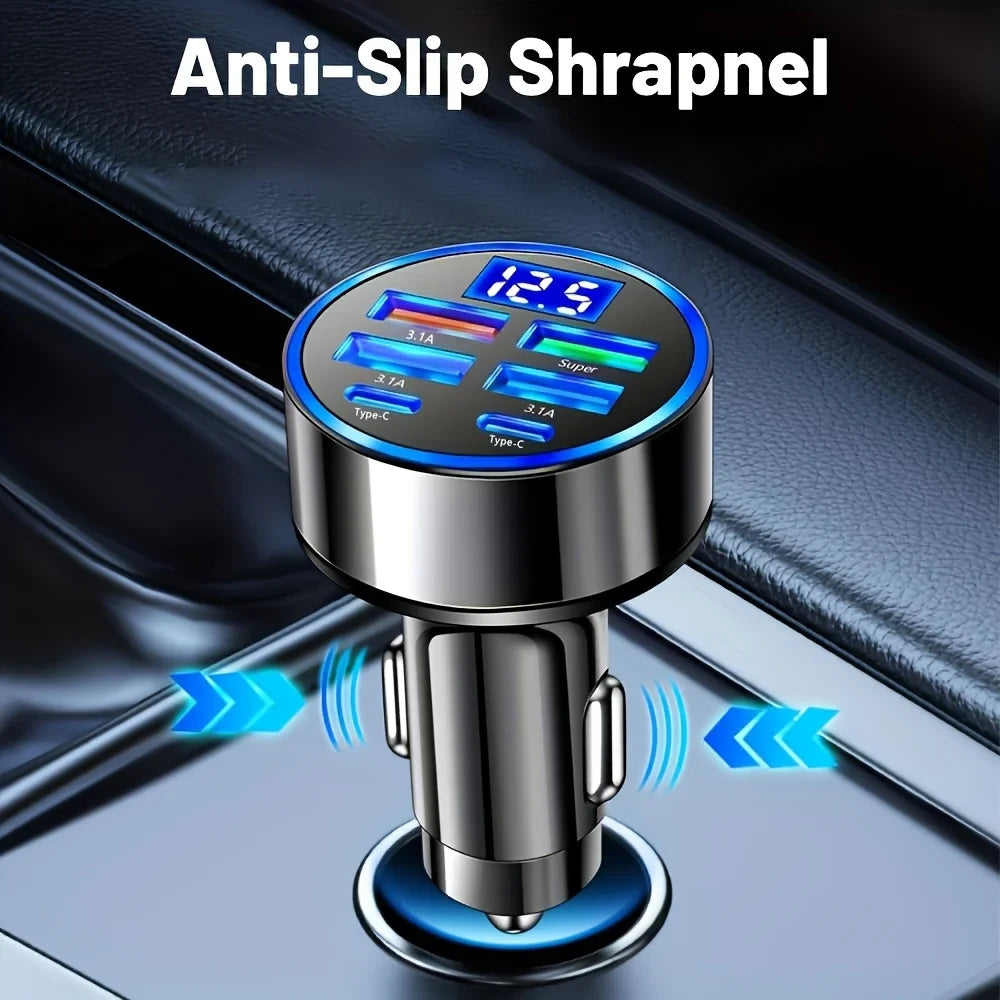 KOVISY 6-in-1 Multi-Port Car Charger