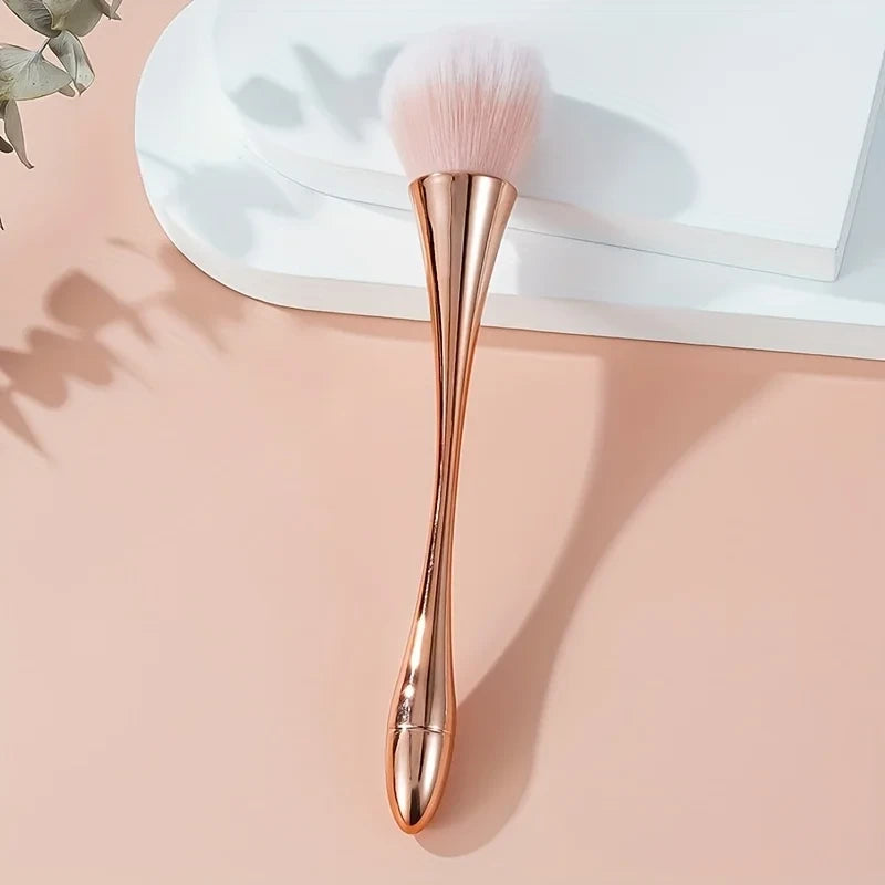 Rose Gold Fan Makeup Brush