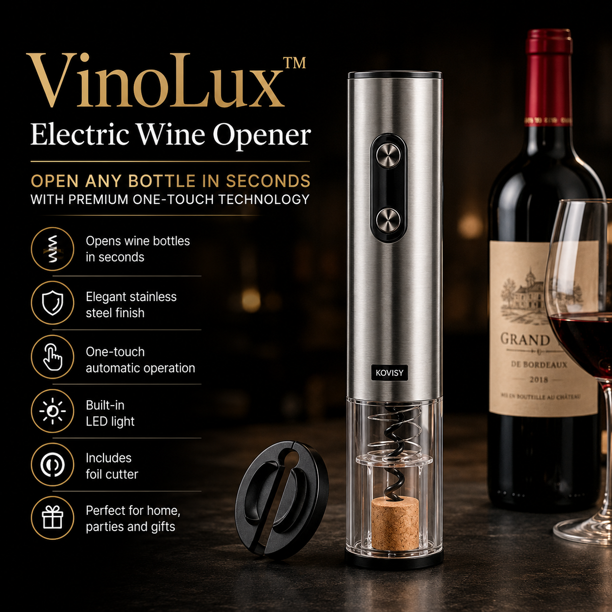 VinoLux™ Electric Wine Opener